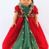 18" Red and Green Victorian Dress 815
