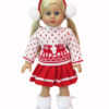 18" Red Reindeer Skirt Set 856