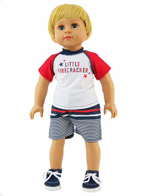 18" Boys Little Firecracker Short Set 736 - American Fashion World