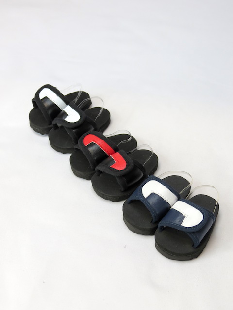 multicolor slide sandals