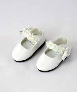 14.5″ White Lace and Pearl Dress Shoes WW30