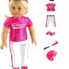 18″ Pink Baseball Uniform Complete Set 7pc 220