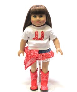 Red & White Western Style Outfit Cowgirl #468 with boots only 12